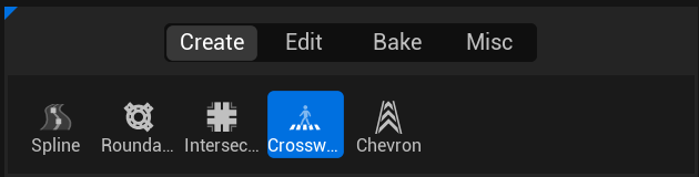 Crosswalk tool active in the Create palette