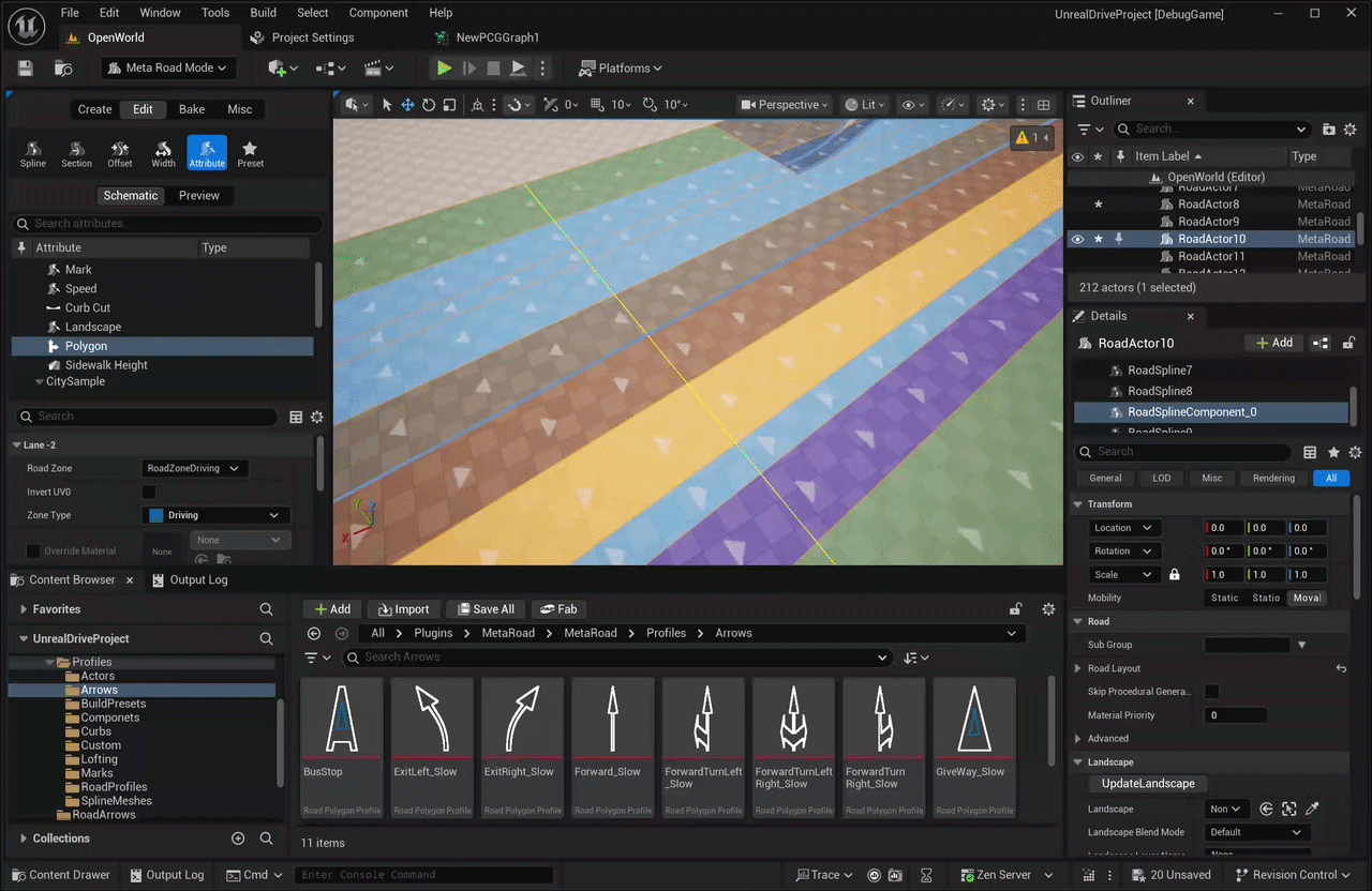 Dragging a Polygon Profile onto a road lane