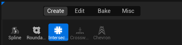 Intersection tool active in the Create palette