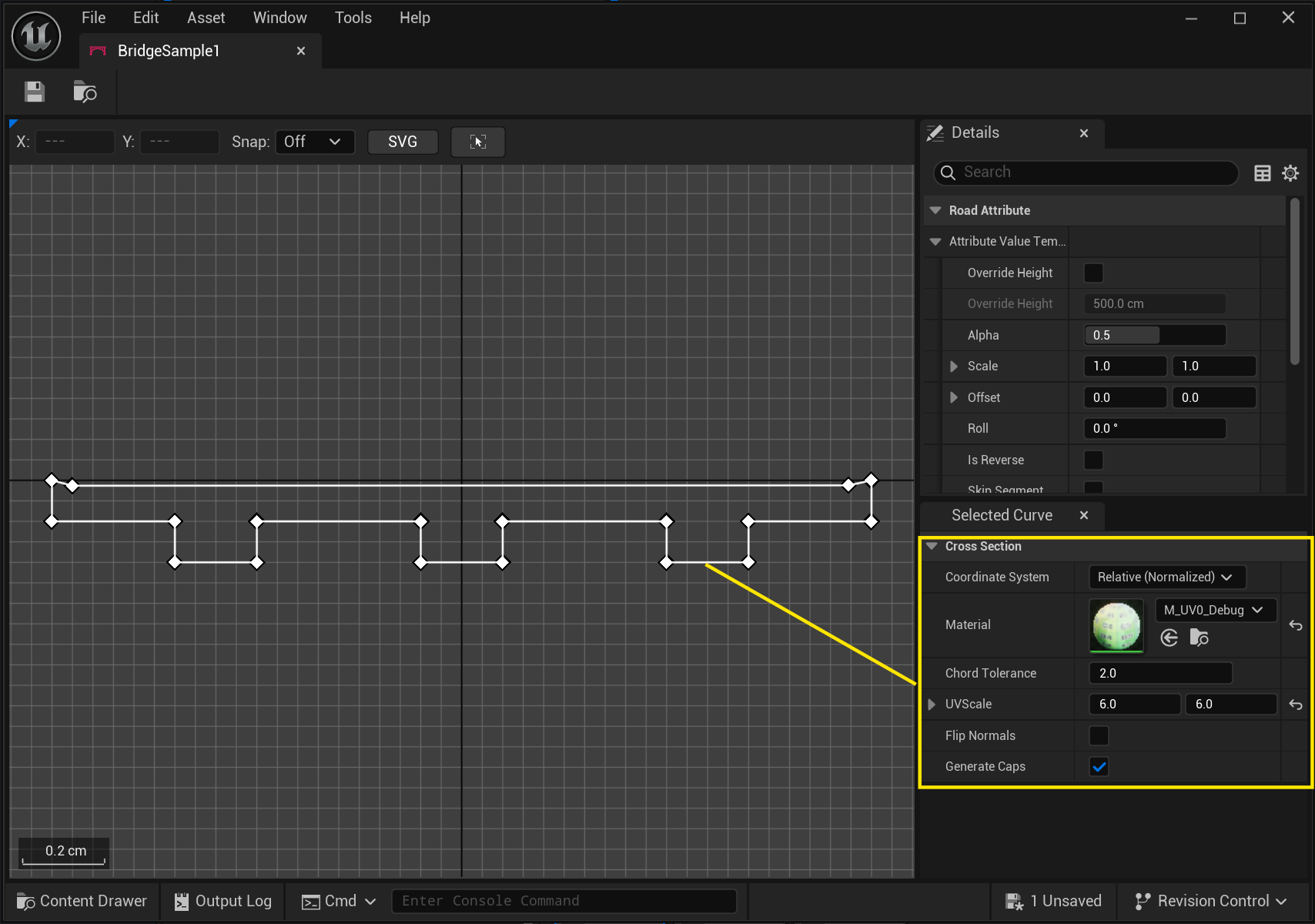 The Lofting 2D cross-section editor