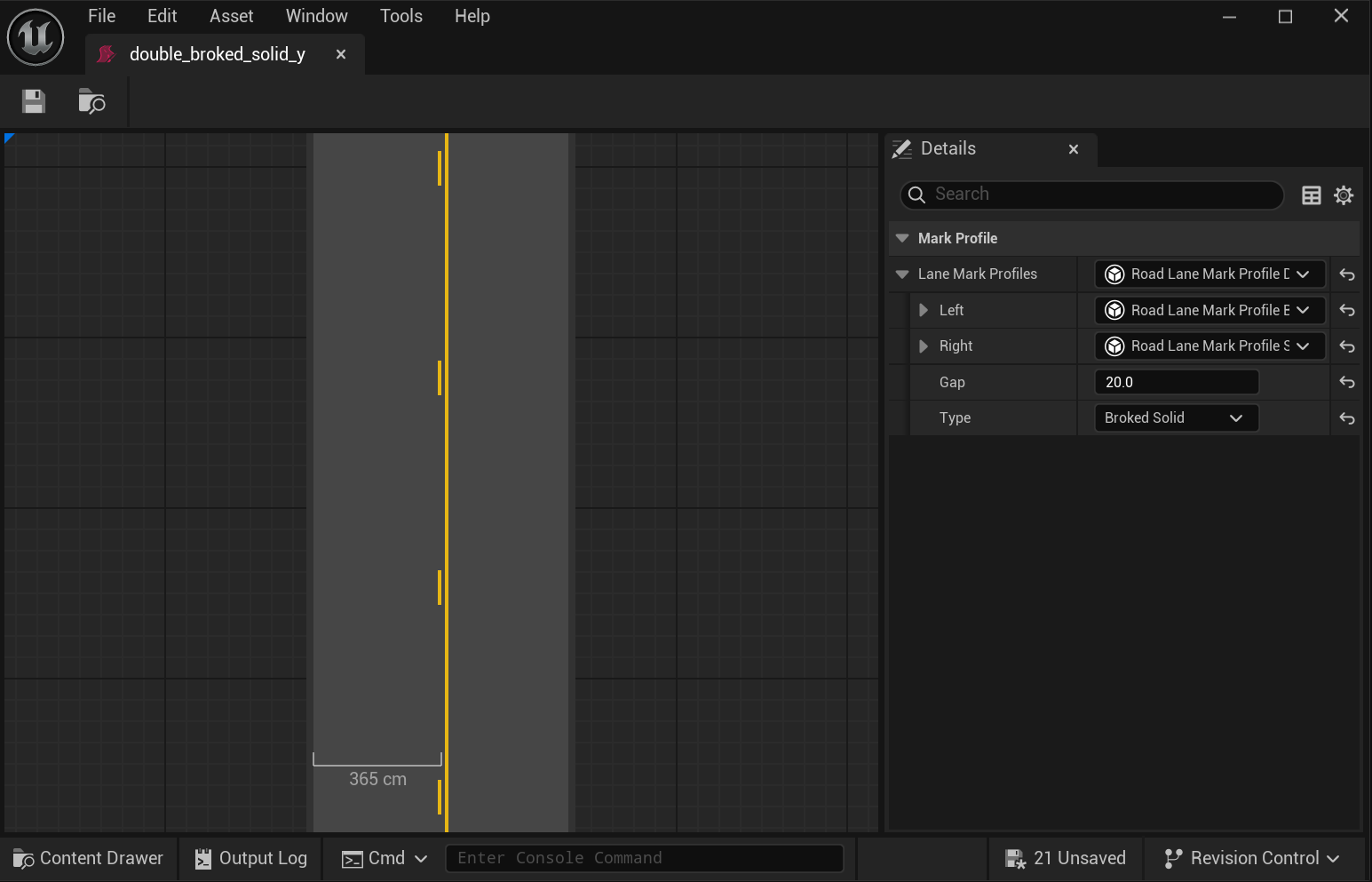 The Mark Profile editor previewing a marking strip