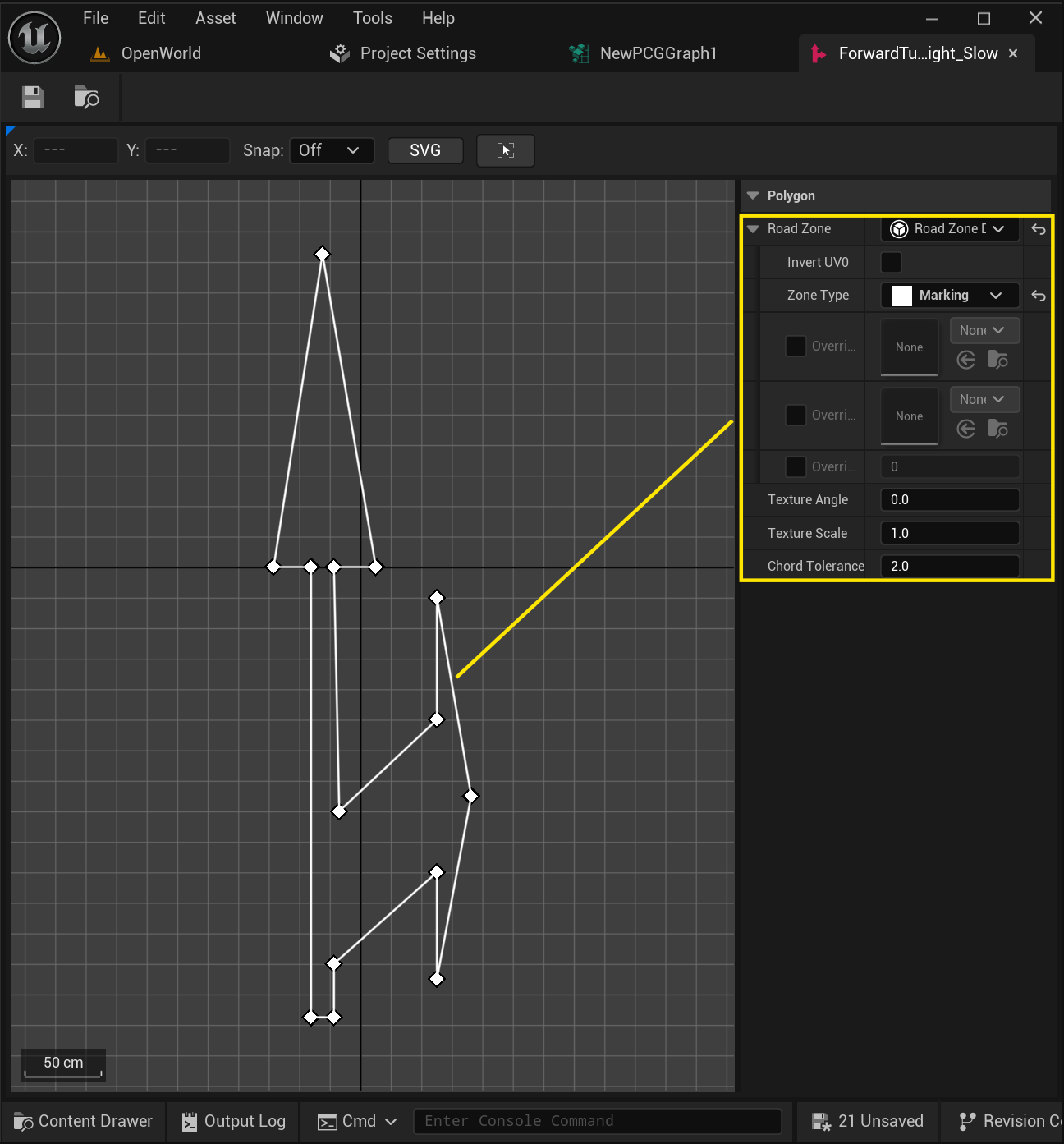 Drawing polygons in the Polygon Profile 2D canvas